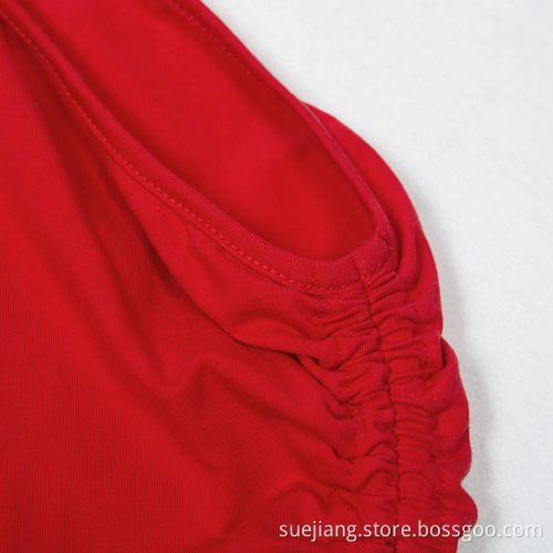 Design Sexy Plain Slim One Shoulder Drawstring Women
